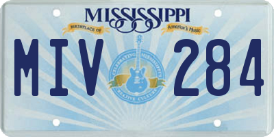 MS license plate MIV284