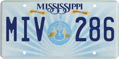 MS license plate MIV286