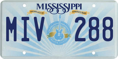 MS license plate MIV288