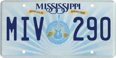 MS license plate MIV290