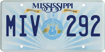 MS license plate MIV292