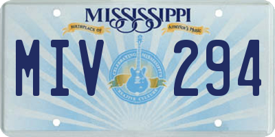 MS license plate MIV294