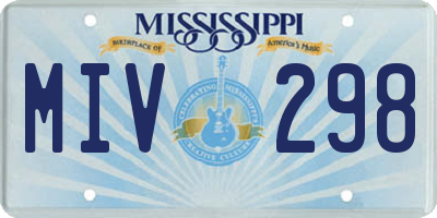 MS license plate MIV298