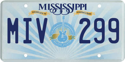 MS license plate MIV299