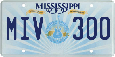 MS license plate MIV300