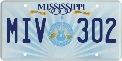 MS license plate MIV302