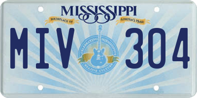 MS license plate MIV304