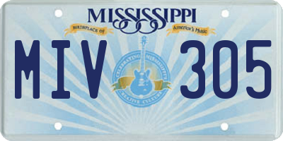 MS license plate MIV305