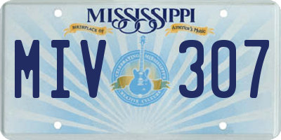 MS license plate MIV307