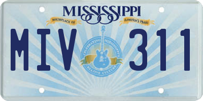 MS license plate MIV311