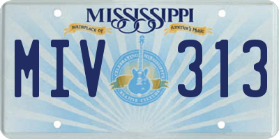 MS license plate MIV313