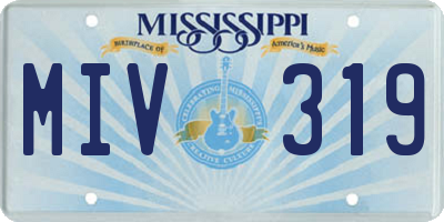 MS license plate MIV319