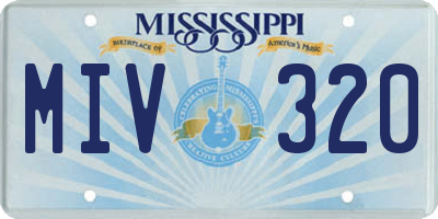 MS license plate MIV320
