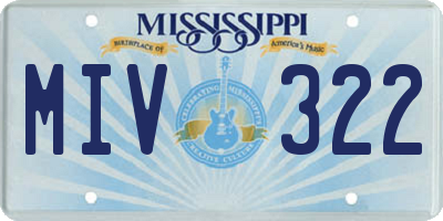 MS license plate MIV322