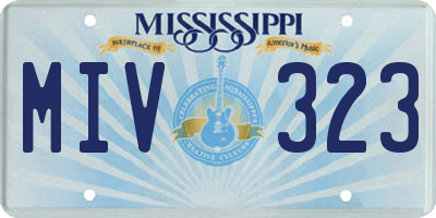 MS license plate MIV323