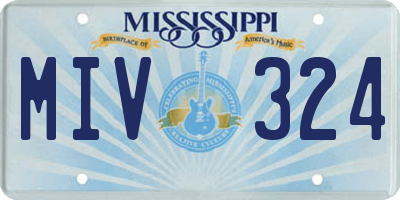 MS license plate MIV324