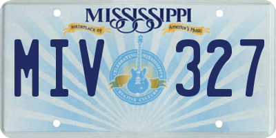 MS license plate MIV327