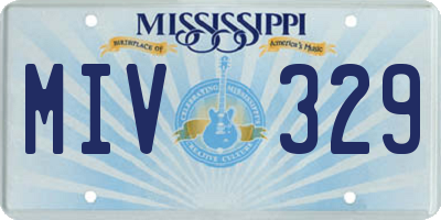 MS license plate MIV329