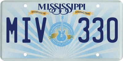 MS license plate MIV330