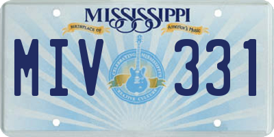 MS license plate MIV331