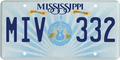 MS license plate MIV332