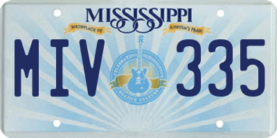 MS license plate MIV335