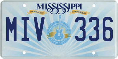 MS license plate MIV336