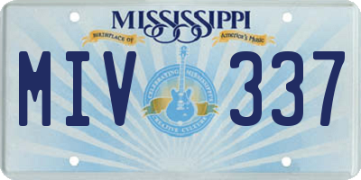 MS license plate MIV337