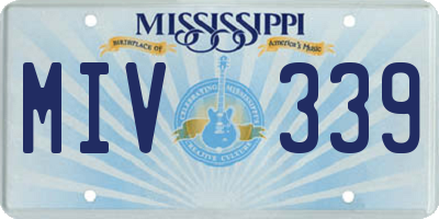 MS license plate MIV339
