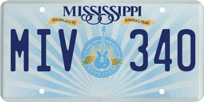 MS license plate MIV340