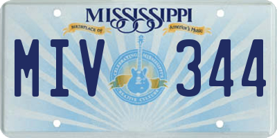 MS license plate MIV344
