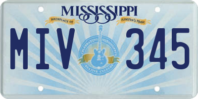 MS license plate MIV345