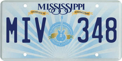 MS license plate MIV348