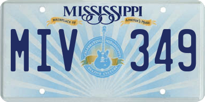 MS license plate MIV349