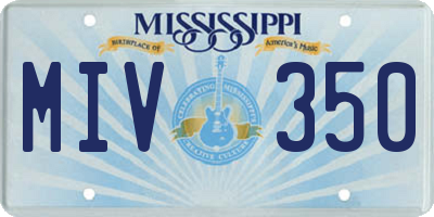 MS license plate MIV350