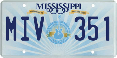 MS license plate MIV351