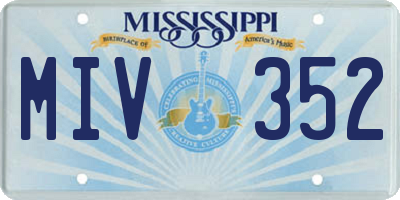 MS license plate MIV352