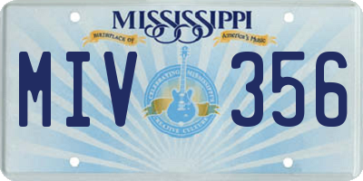 MS license plate MIV356