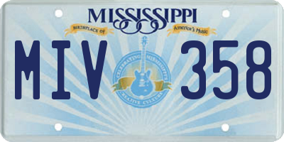 MS license plate MIV358