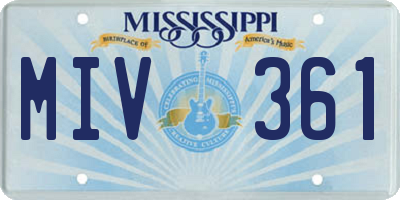 MS license plate MIV361