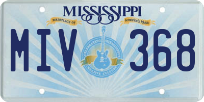 MS license plate MIV368