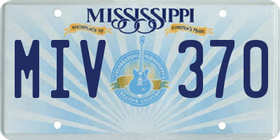 MS license plate MIV370