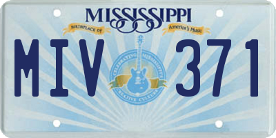 MS license plate MIV371