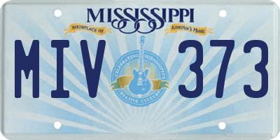 MS license plate MIV373
