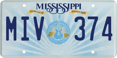 MS license plate MIV374