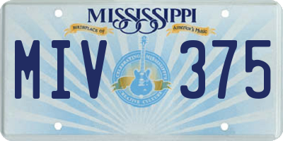 MS license plate MIV375