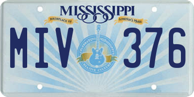 MS license plate MIV376