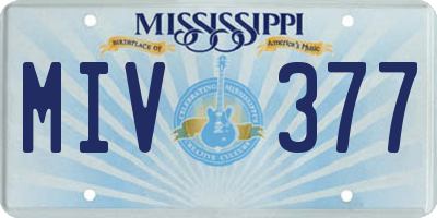 MS license plate MIV377