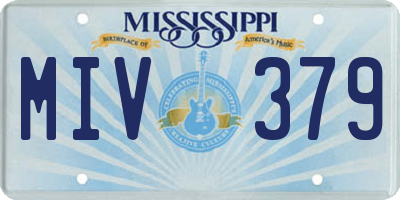 MS license plate MIV379