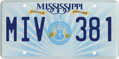MS license plate MIV381